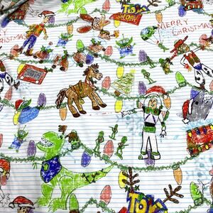 Disney Toy Story Lined Doodle Print Stretch Cotton Lycra 1 Yard x 60" Fabric